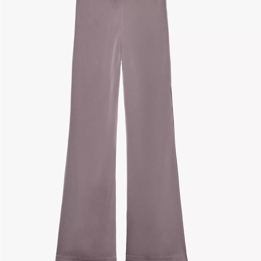 Mauve/Gray Women's Wide-Leg Pants